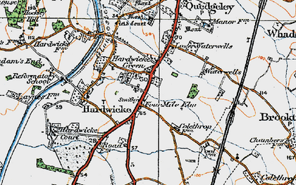 Old map of Four Mile Elm in 1919