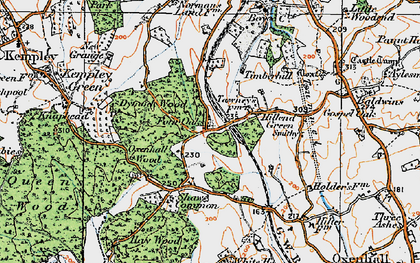 Old map of Four Oaks in 1919