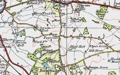 Old map of Four Oaks in 1921