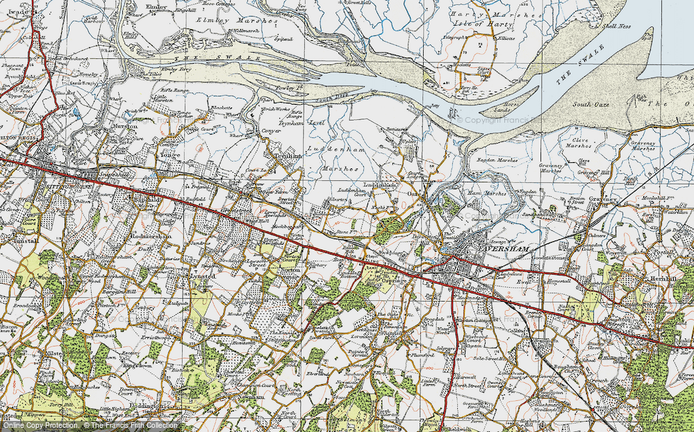 Old Map of Four Oaks, 1921 in 1921