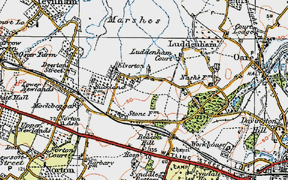 Old map of Four Oaks in 1921