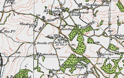 Old map of Four Points in 1919