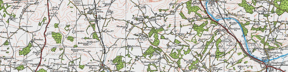 Old map of Four Points in 1919