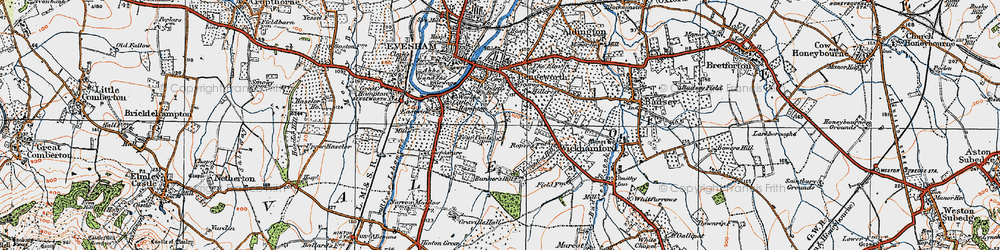 Old map of Four Pools in 1919