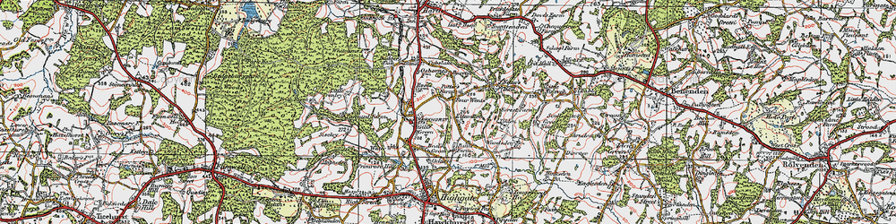 Old map of Four Wents in 1921