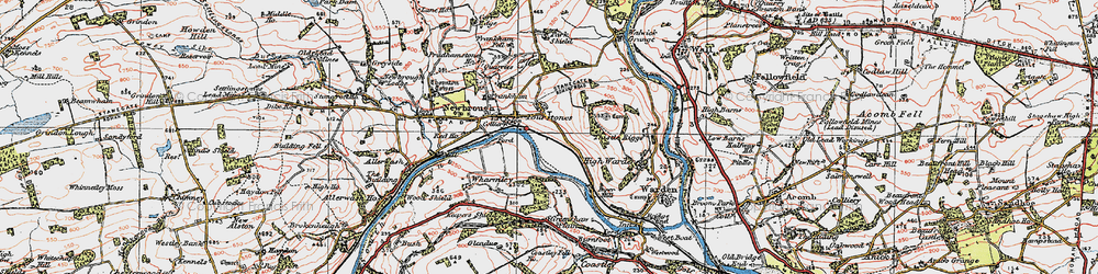 Old map of Fourstones in 1925