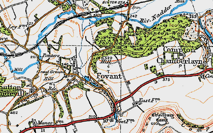 Old map of Fovant in 1919