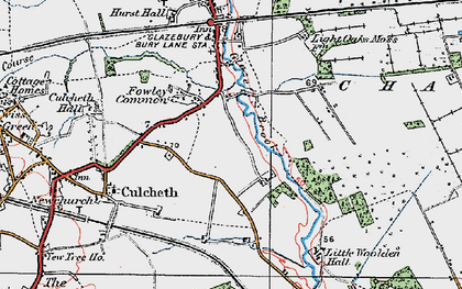 Old map of Fowley Common in 1924