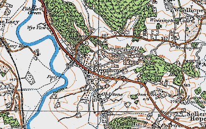 Old map of Fownhope in 1920