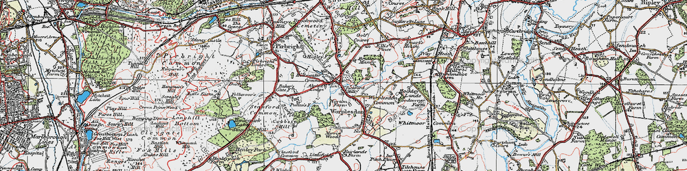 Old map of Bridley Manor in 1920