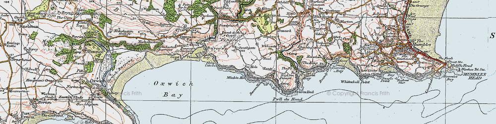 Old map of Bacon Hole in 1923