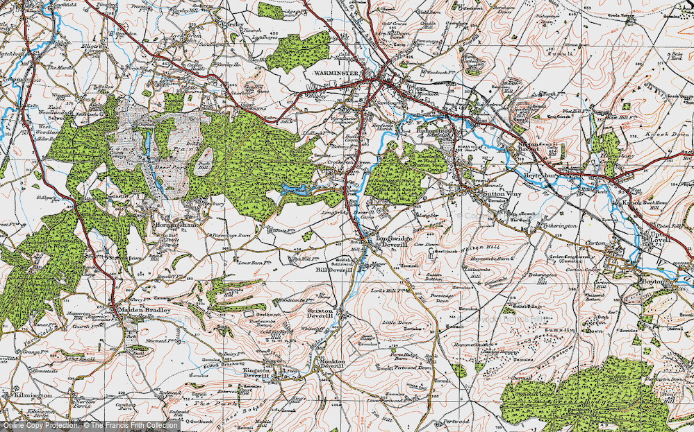 Old Map of Fox Holes, 1919 in 1919
