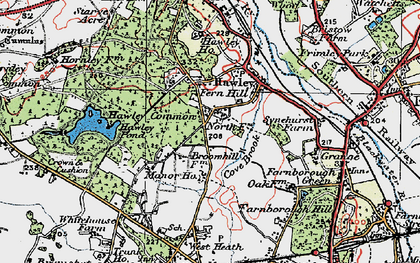 Old map of Fox Lane in 1919