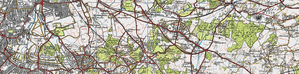 Old map of Foxbury in 1920