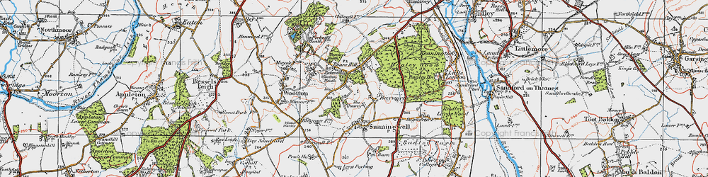 Old map of Foxcombe Hill in 1919