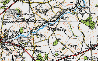 Old map of Foxcote in 1919