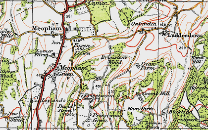 Old map of Brimstone Wood in 1920