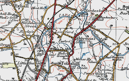 Old map of Foxford in 1920