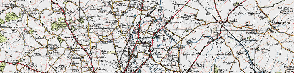 Old map of Foxford in 1920