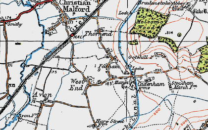 Old map of Foxham in 1919