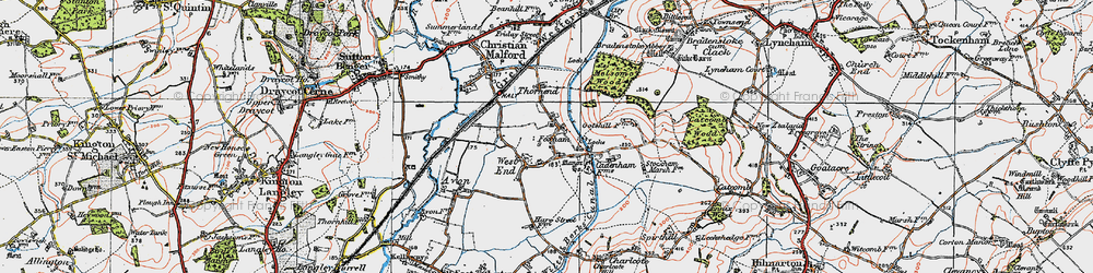 Old map of Foxham in 1919