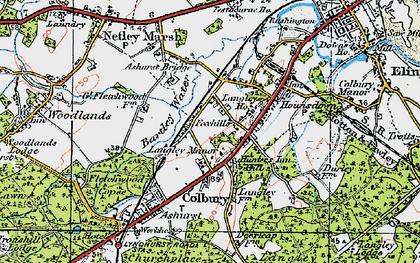 Old map of Foxhills in 1919