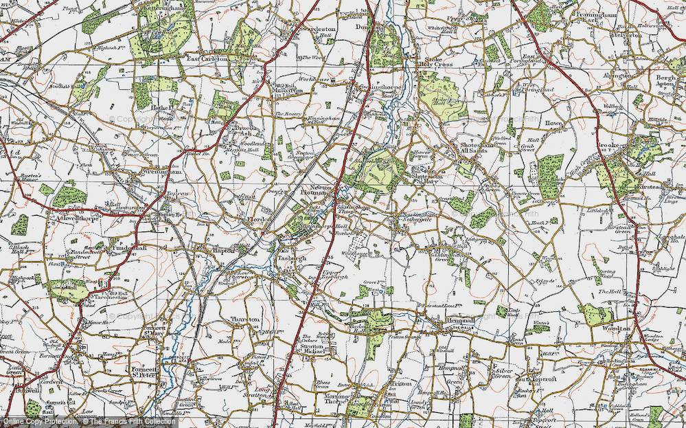 Old Map of Foxhole, 1922 in 1922