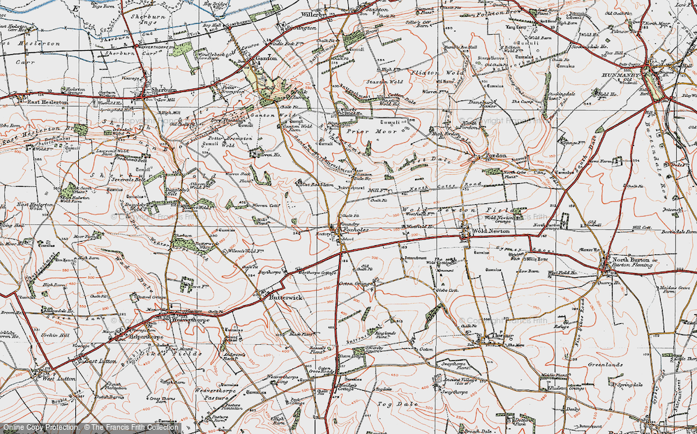 Old Map of Foxholes, 1924 in 1924
