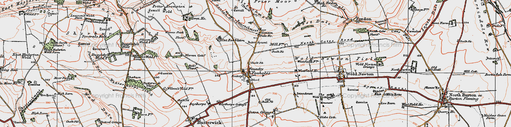 Old map of Boythorpe Cott in 1924