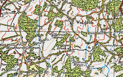 Old map of Foxhunt Green in 1920