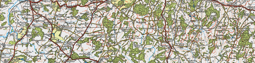 Old map of Foxhunt Green in 1920