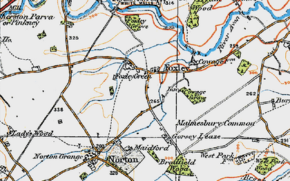 Old map of Bradfield Wood in 1919