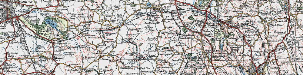 Old map of Bank Top in 1921