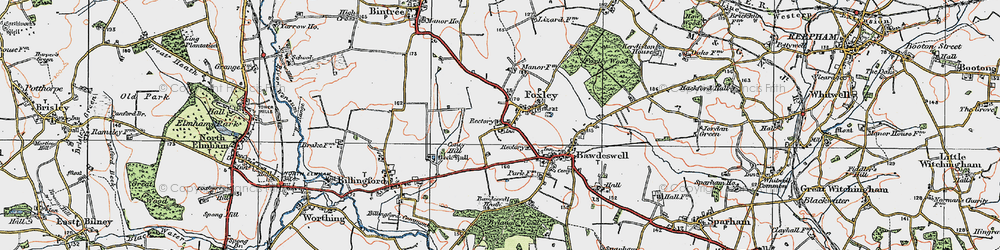 Old map of Foxley in 1921