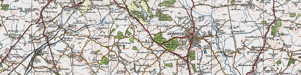 Old map of Foxlydiate in 1919