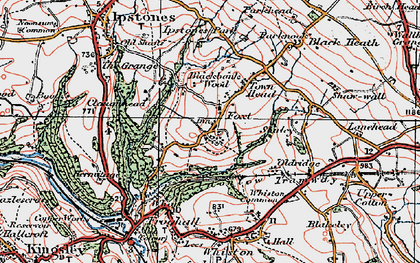 Old map of Blackbank Wood in 1921