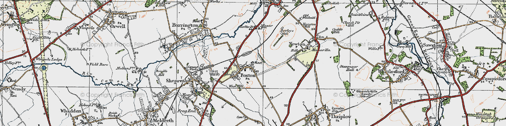 Old map of Foxton in 1920