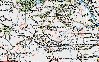 Old map of Foxwist Green in 1923