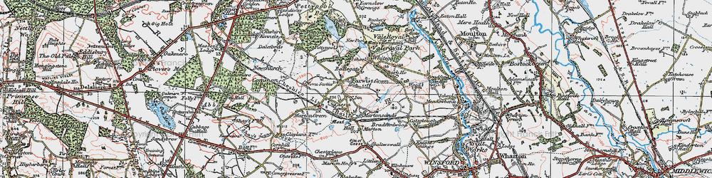Old map of Foxwist Green in 1923