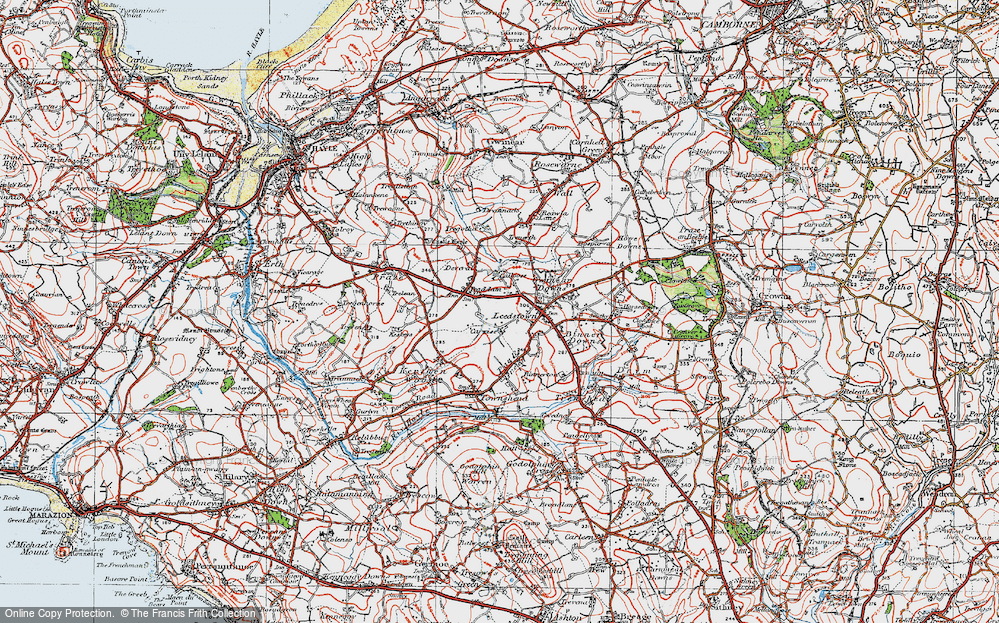 Old Map of Fraddam, 1919 in 1919