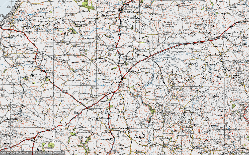 Old Map of Fraddon, 1919 in 1919