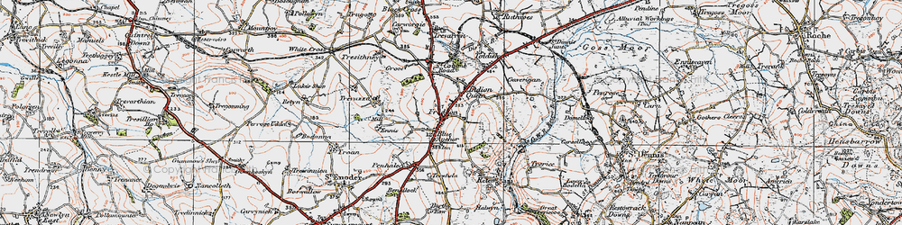 Old map of Fraddon in 1919