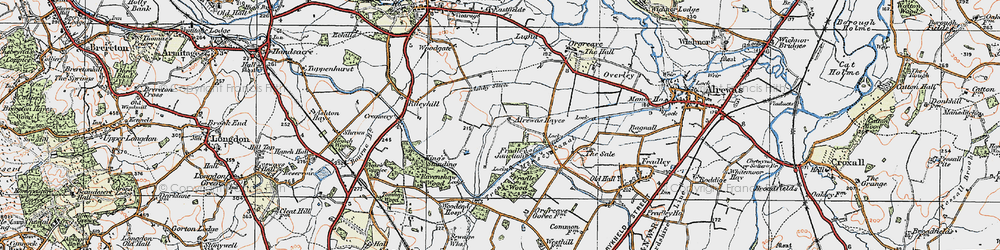 Old map of Fradley Junction in 1921