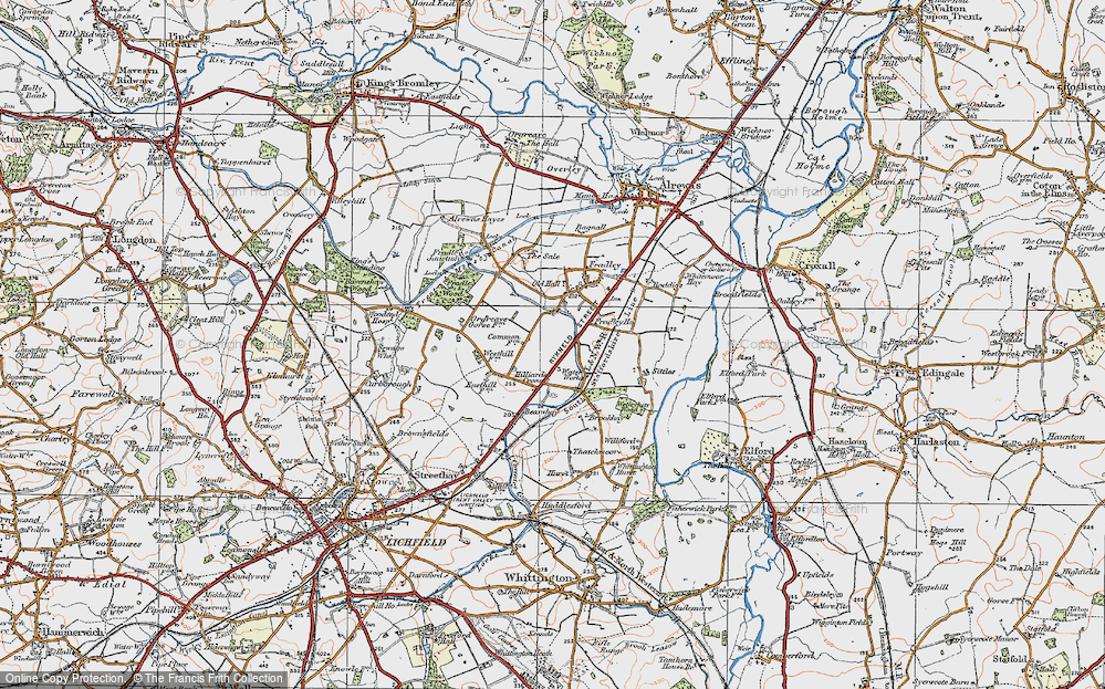 Old Map of Fradley South, 1921 in 1921