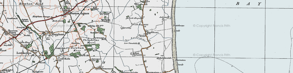 Old map of Fraisthorpe in 1924