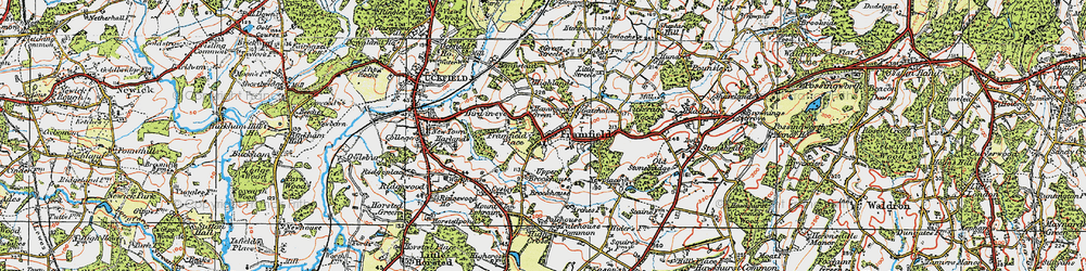 Old map of Framfield in 1920