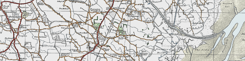Old map of Frampton in 1922