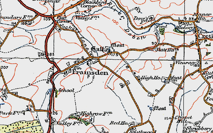 Old map of Framsden in 1921