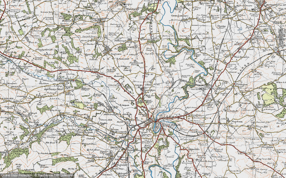 Old Map of Framwellgate Moor, 1925 in 1925
