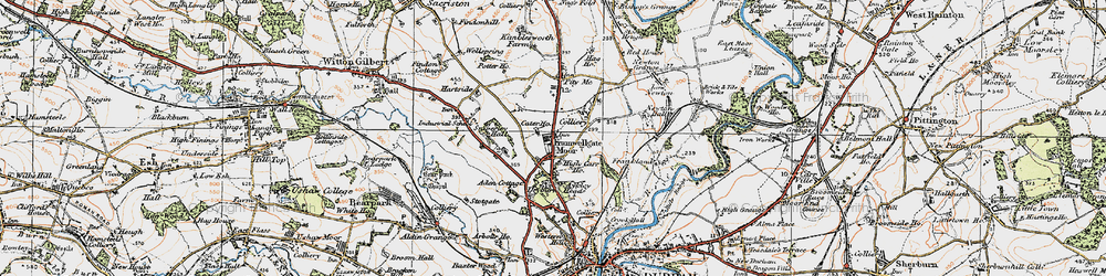 Old map of Framwellgate Moor in 1925